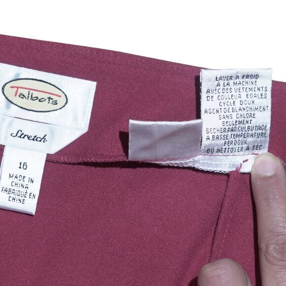 Talbots Skirt Burgundy Cargo Wrap Y2K Style Short w/ Pocket Gorpcore Size 16 - Picture 6 of 15